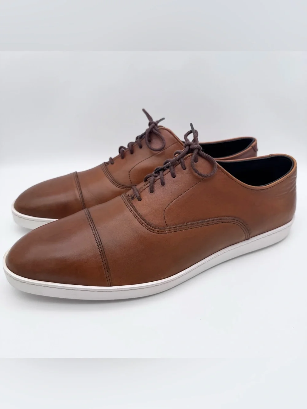 Allen Edmonds Park Avenue Brown Leather Cap Toe Hybrid Dress Shoes Sneakers 11 D